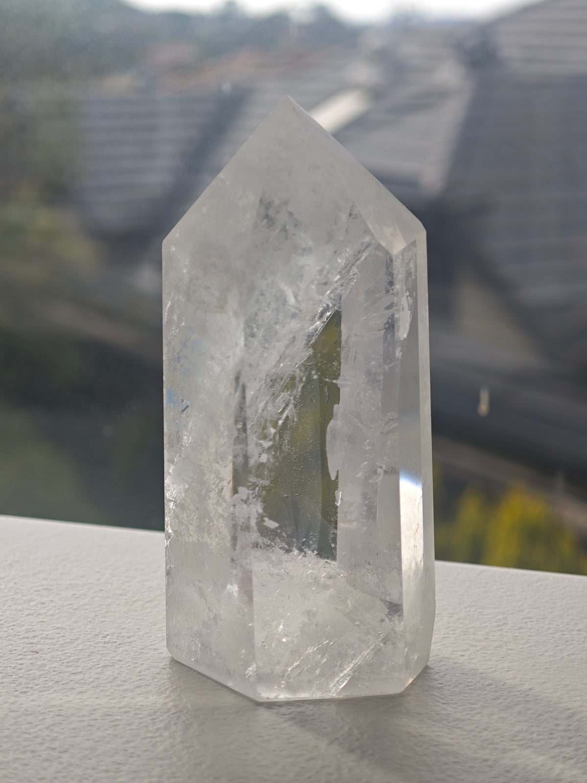 Exact large Brazilian clear quartz tower #17, 346g – view 10