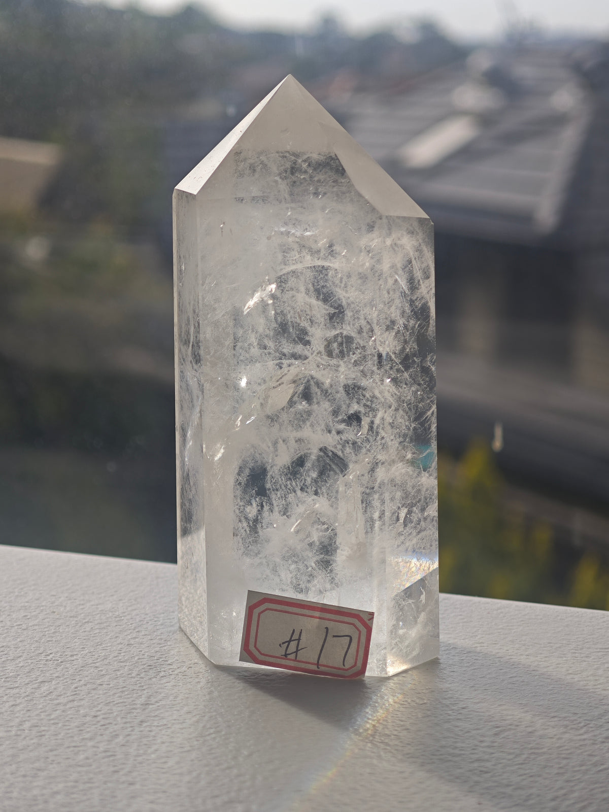 Exact large Brazilian clear quartz tower #17, 346g – view 2