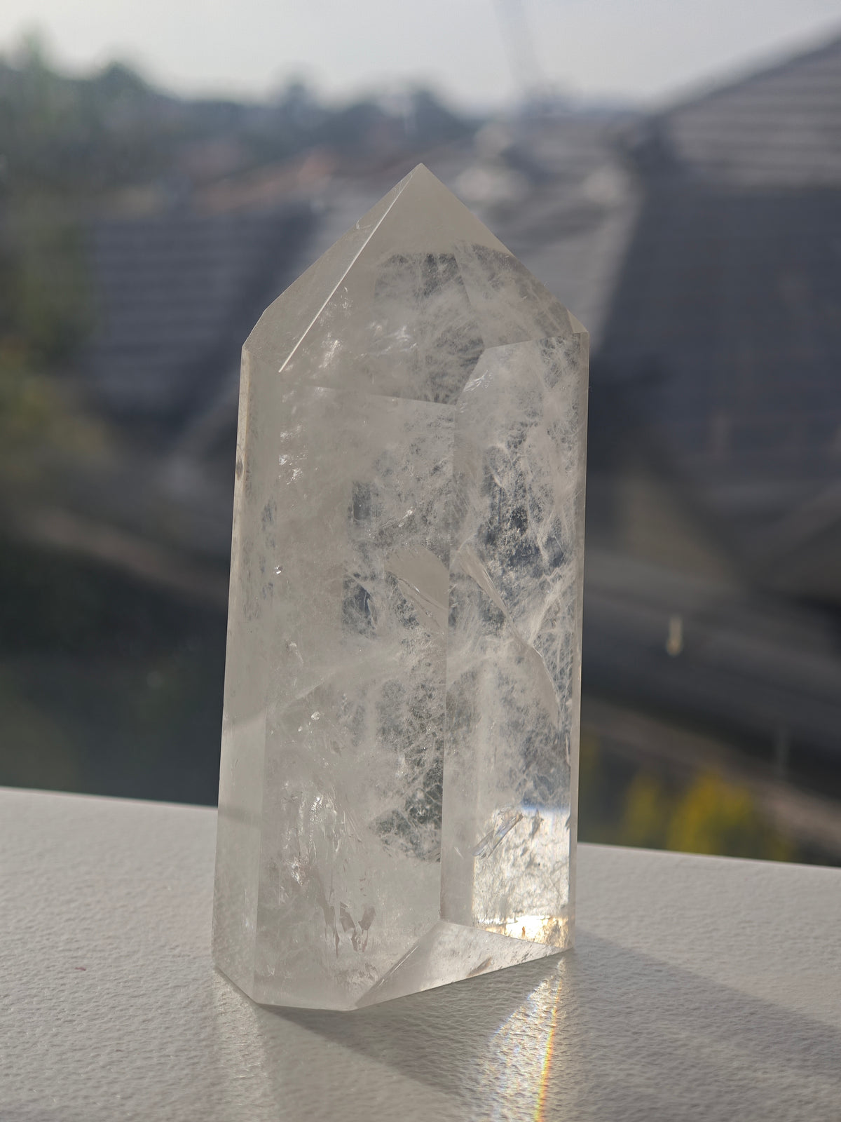 Exact large Brazilian clear quartz tower #17, 346g – view 5