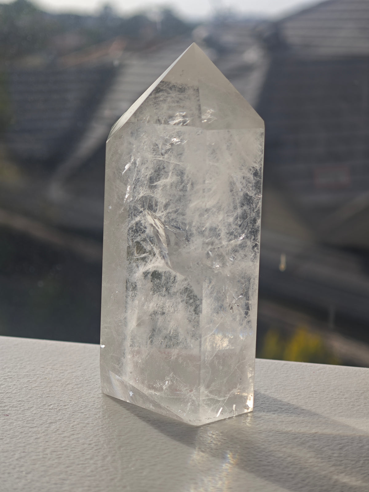 Exact large Brazilian clear quartz tower #17, 346g – view 9