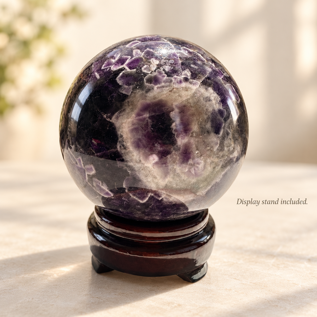 Large Madagascar Dream Amethyst sphere #2, 1.06kg, 9.5cm / 3.74in, stand-included