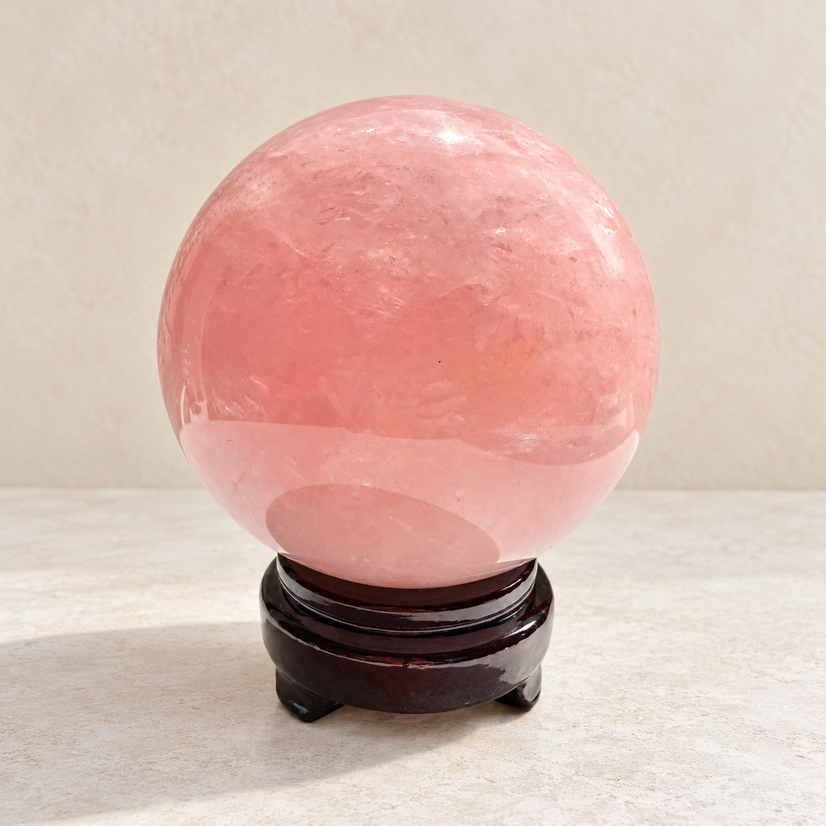 Madagascar rose quartz sphere #1, 1.62kg, diameter10.6cm — 02-alternate