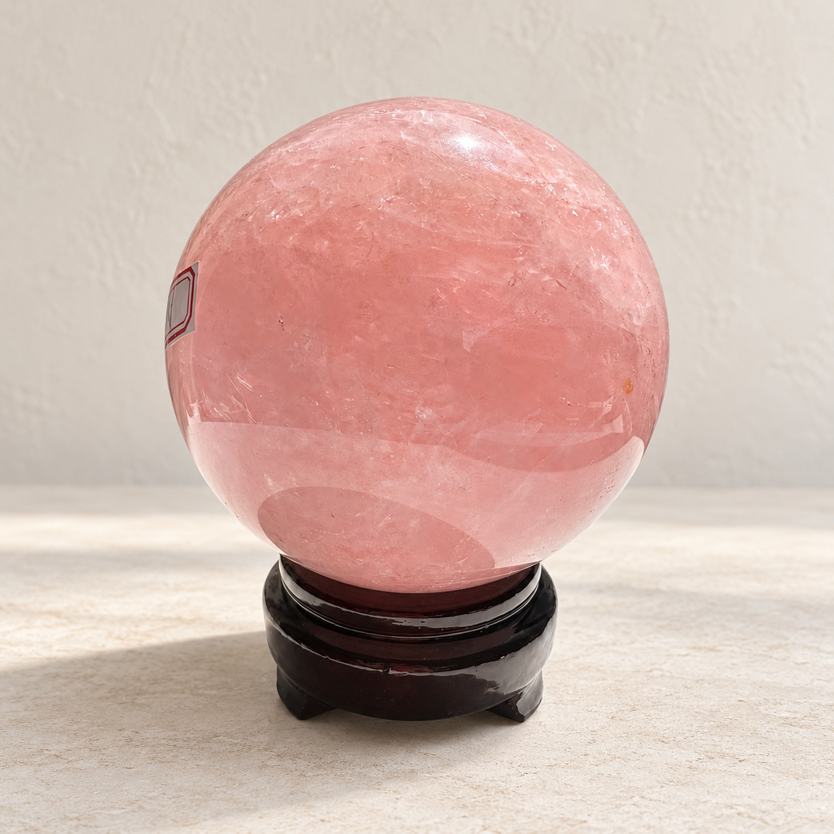 Madagascar rose quartz sphere #1, 1.62kg, diameter10.6cm — 05-side