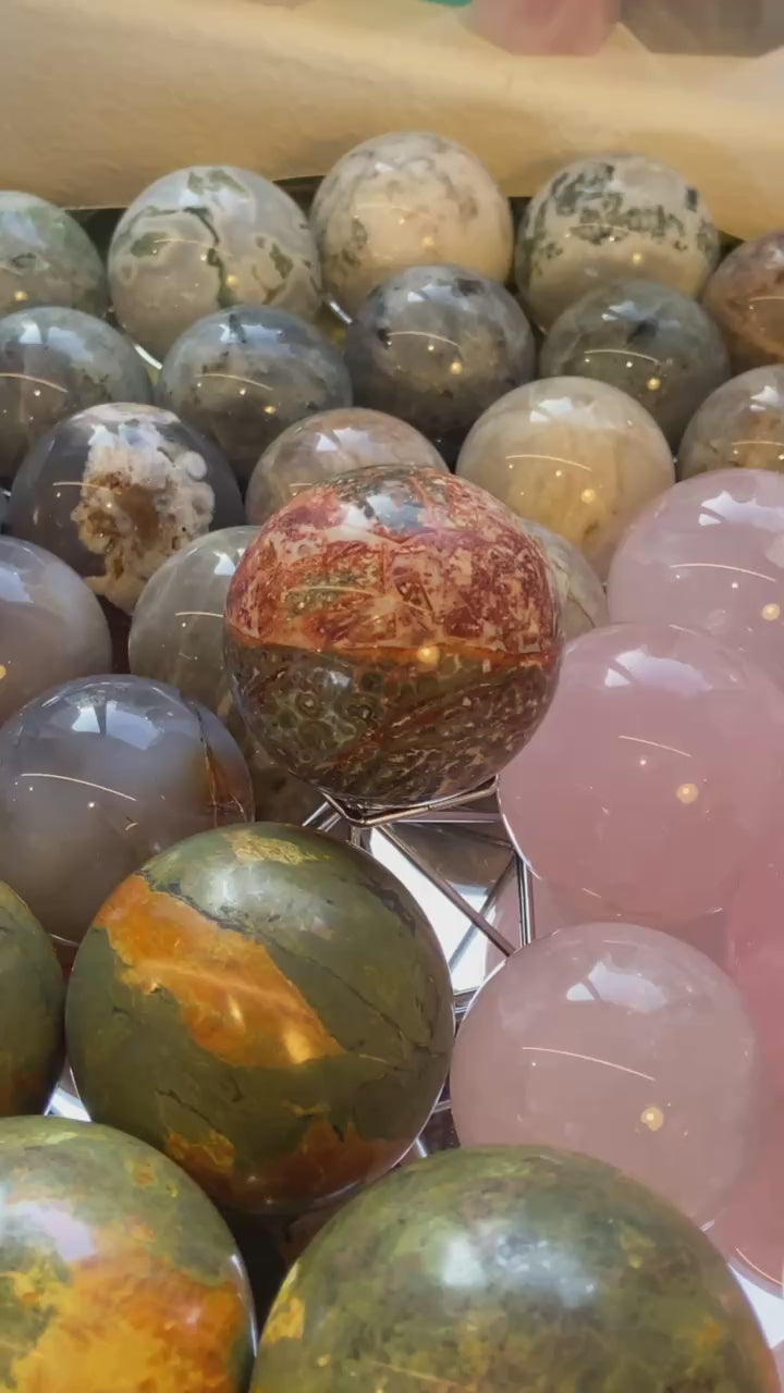 Leopard Skin Jasper Sphere | Natural Patterned Stone Ball
