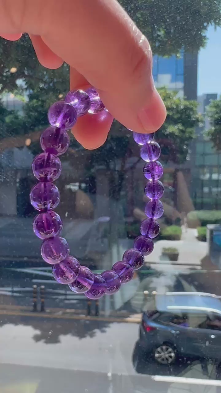 Uruguay Amethyst Bracelet | Natural 7mm Crystal Beads