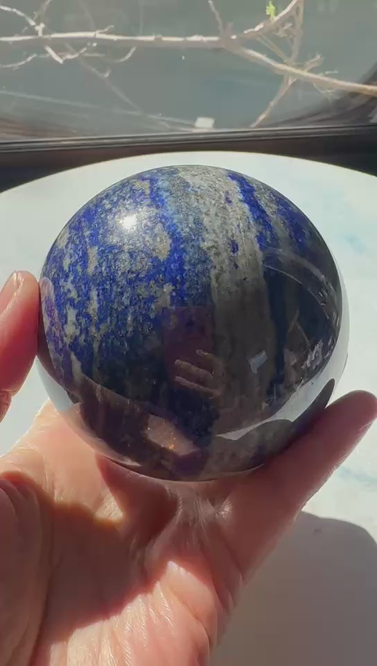 Lapis Lazuli Sphere with Golden Pyrite | 798g 7.9cm Exact Piece #1