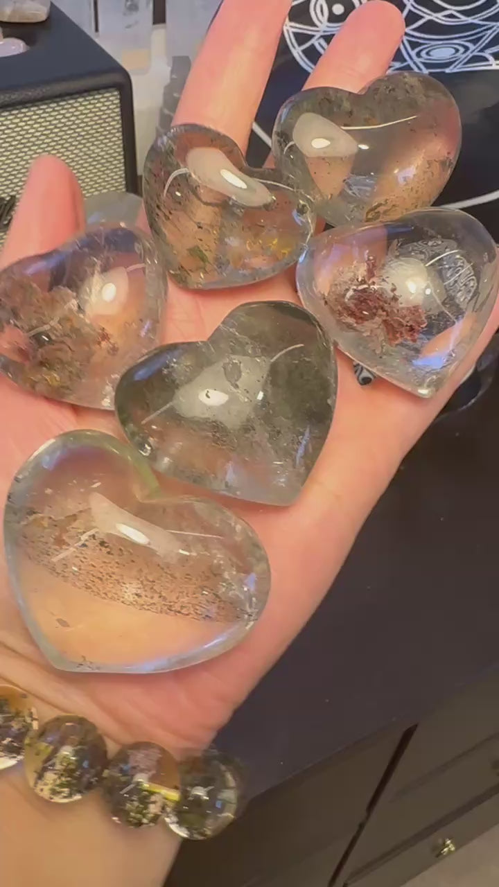 Garden Quartz Green Phantom Heart | Natural Crystal