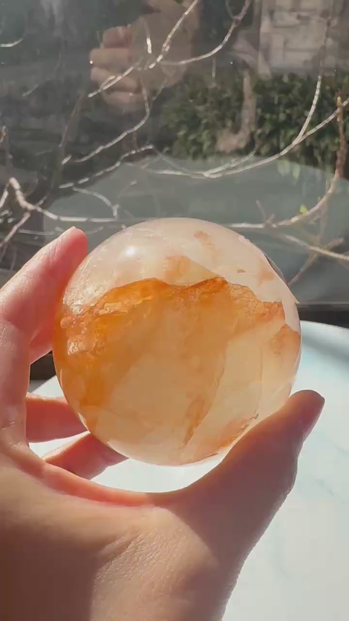 Fire Quartz Sphere with Red Hematite Inclusions | 470g 6.9cm Exact Piece #4