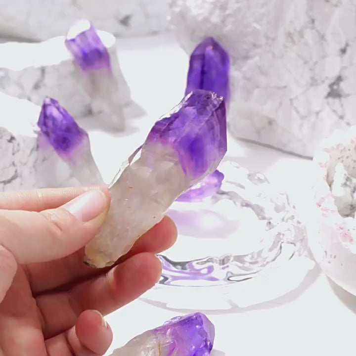 Skeletal Amethyst (Elestial) Crystal | Natural Specimen 15–70g