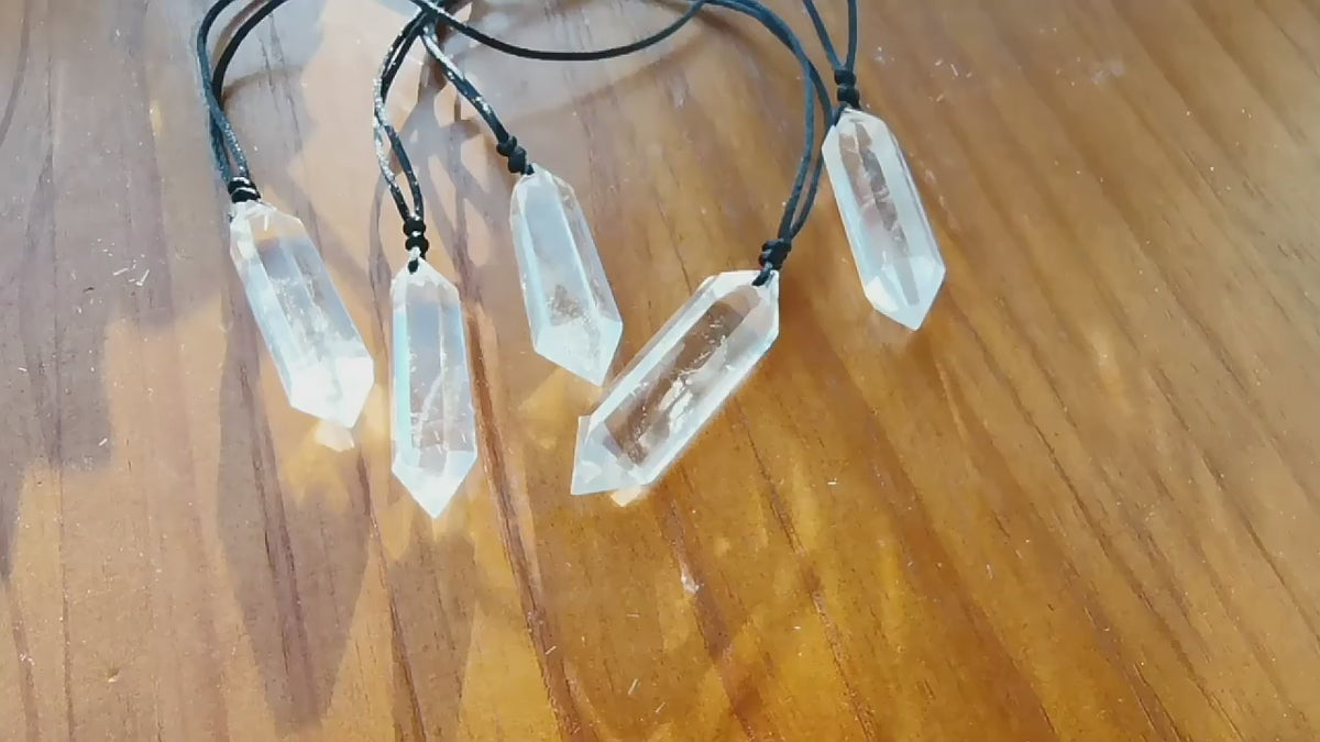 Clear Quartz Necklace | Natural 4–5cm Pendant with Sterling Silver