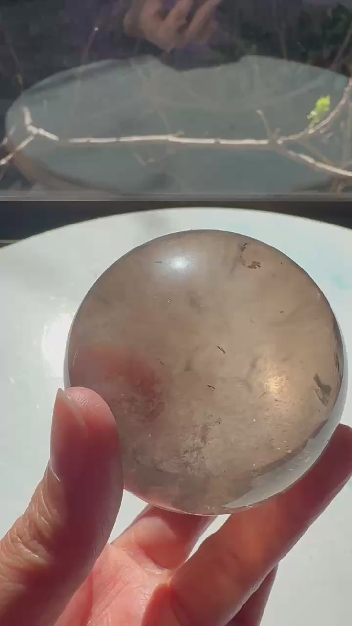 Smoky Quartz Sphere with Mountain Phantom | 510g 7cm Exact Piece