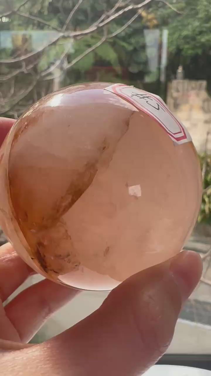 Fire Quartz Sphere with Red Hematite Inclusions | 341g 7.3cm Exact Piece #5