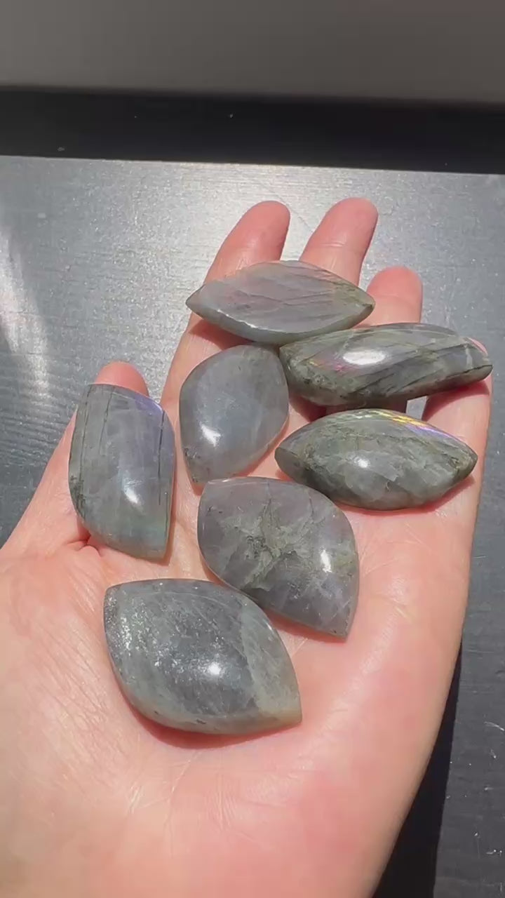 Purple Labradorite Cabochon | Natural Flash Stone 3.5–5cm