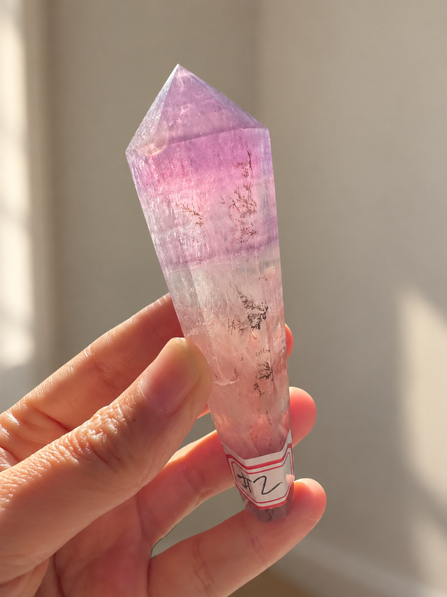 Purple Fluorite Wand with Fortune Tree Inclusion #2 | One-of-a-Kind 84g Crystal Point