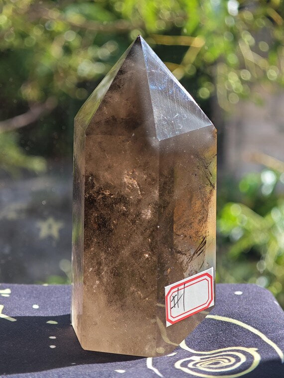 Natural Smoky Quartz crystal tower #1 – alternate angle