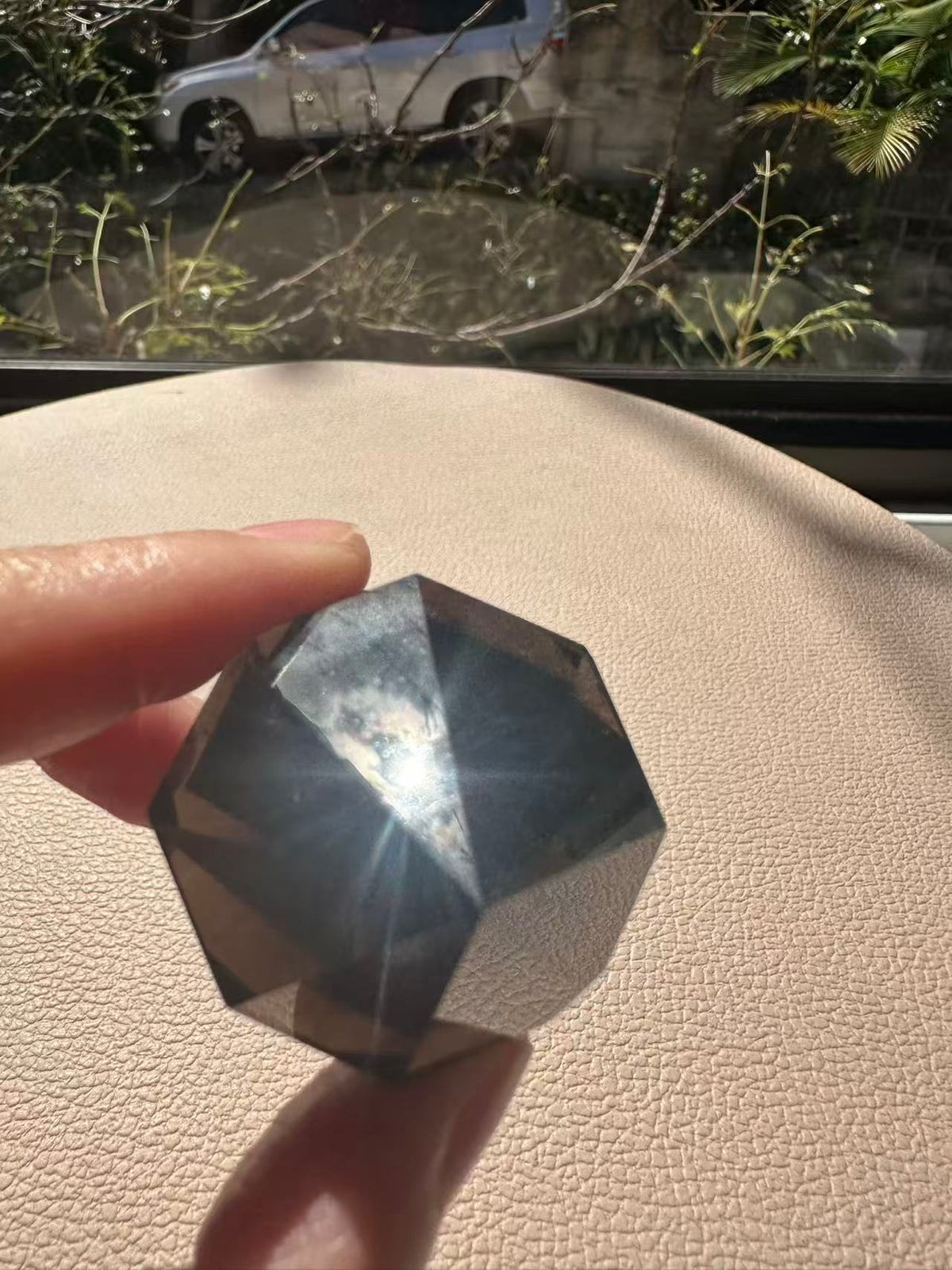 Natural Deep Smoky Quartz Diamond #8, dark polished geometric crystal specimen for minimalist decor and EMF protection, high-quality grounding stone by Moon Rituals.