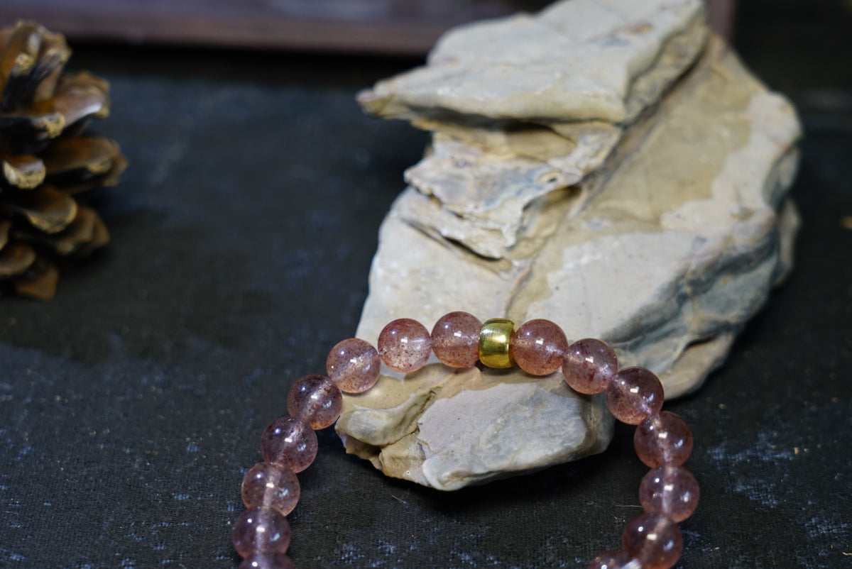 Strawberry Quartz Bracelet | Natural 8mm Stretch Beads