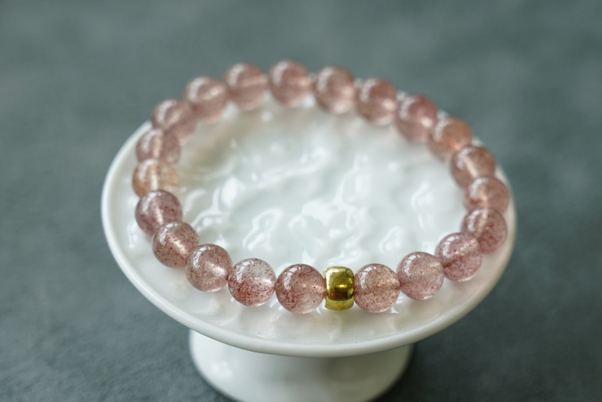 Strawberry Quartz Bracelet | Natural 8mm Stretch Beads