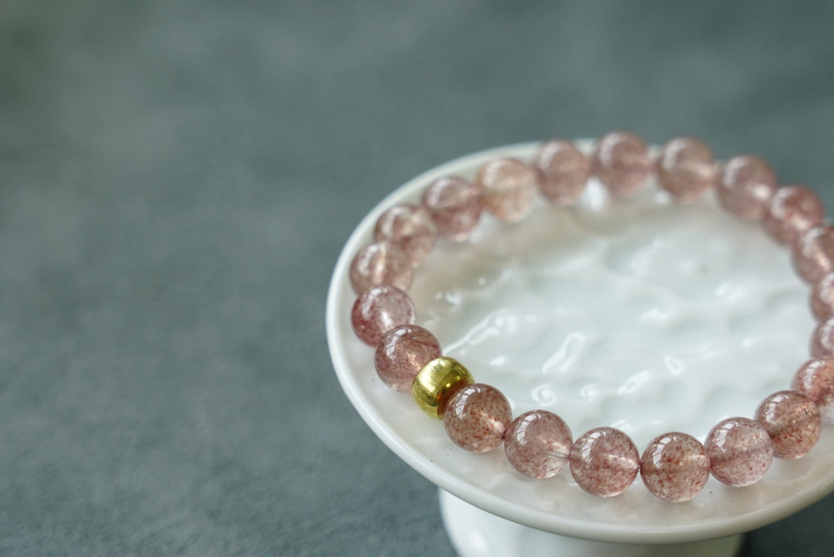 Strawberry Quartz Bracelet | Natural 8mm Stretch Beads