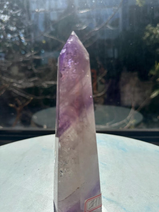 Natural Brazilian Phantom Amethyst Tower with Rainbow, Exact Piece #11