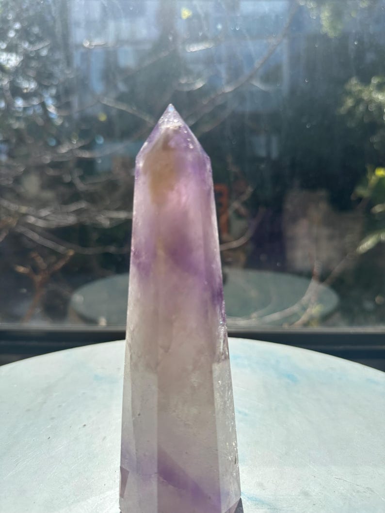 Natural Brazilian Phantom Amethyst Tower with Rainbow, Exact Piece #11 — view 5