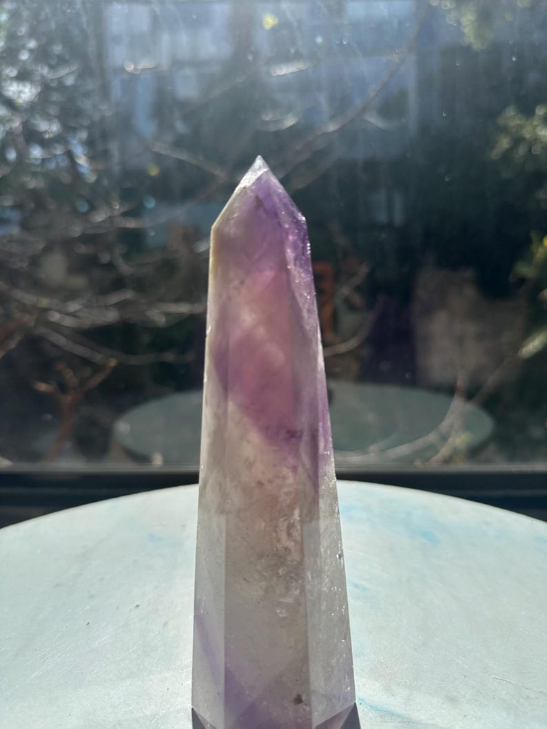 Natural Brazilian Phantom Amethyst Tower with Rainbow, Exact Piece #11 — view 4