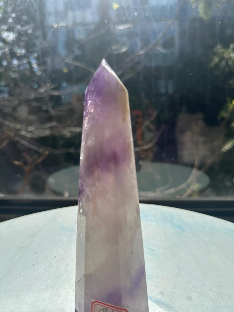 Natural Brazilian Phantom Amethyst Tower with Rainbow, Exact Piece #11 — view 6