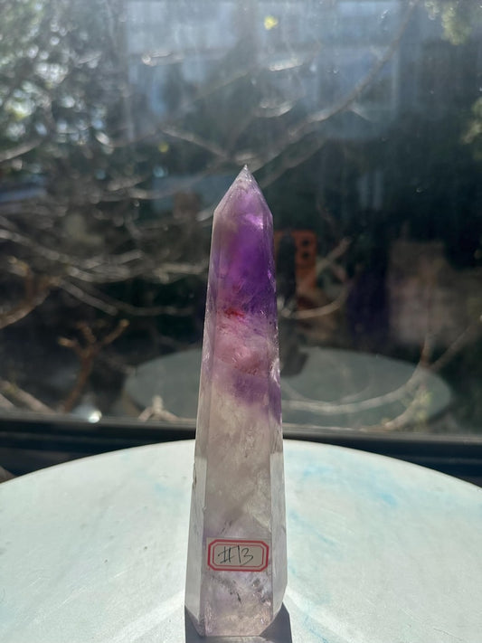 Natural Brazilian Phantom Amethyst Tower with Rainbow, Exact Piece #13