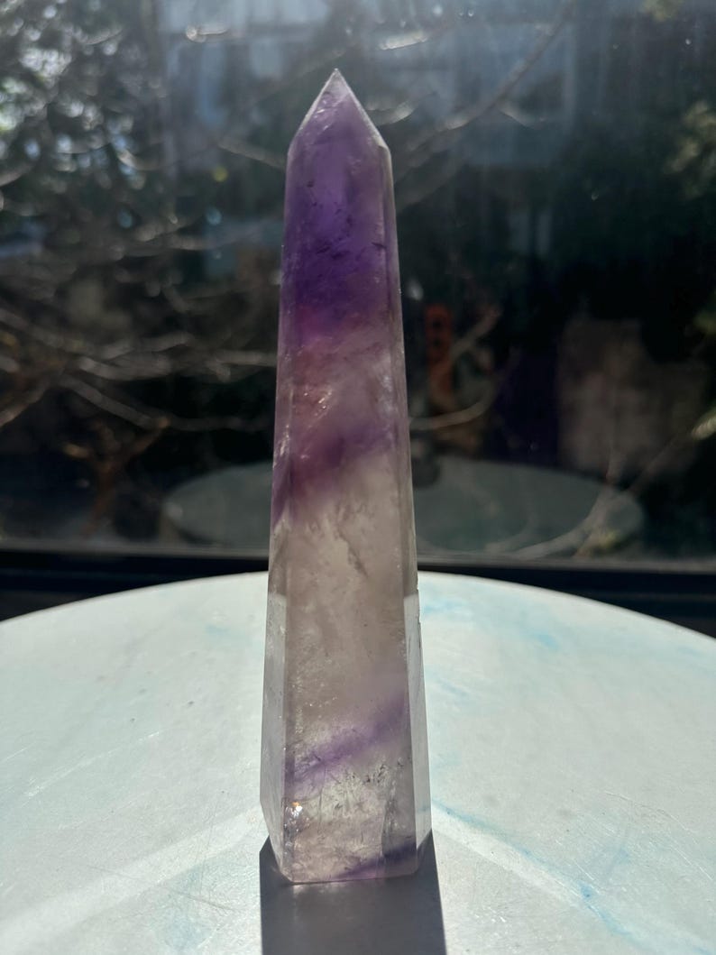 Natural Brazilian Phantom Amethyst Tower with Rainbow, Exact Piece #13 — view 9