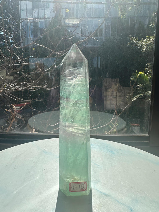 Exact 600g 28cm Watermelon Fluorite tower #10 — view 1