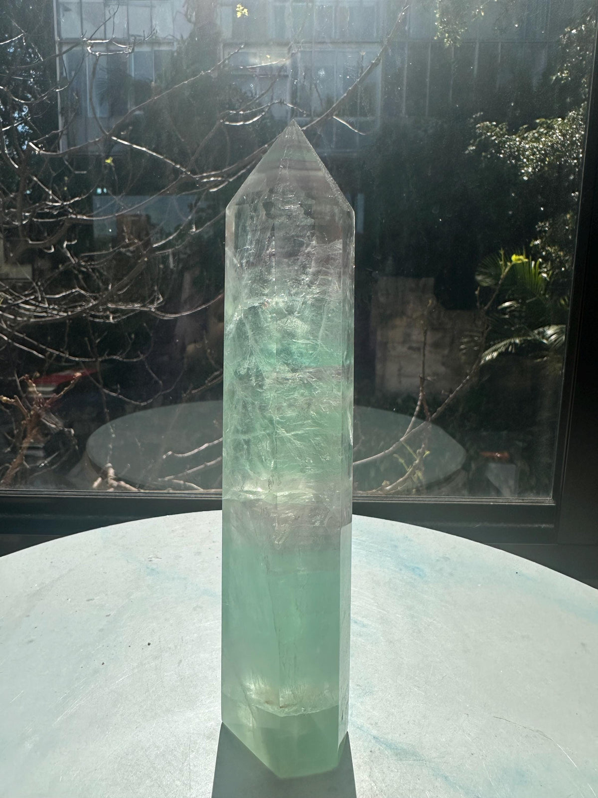 Exact 600g 19cm Watermelon Fluorite tower #10 — view 3
