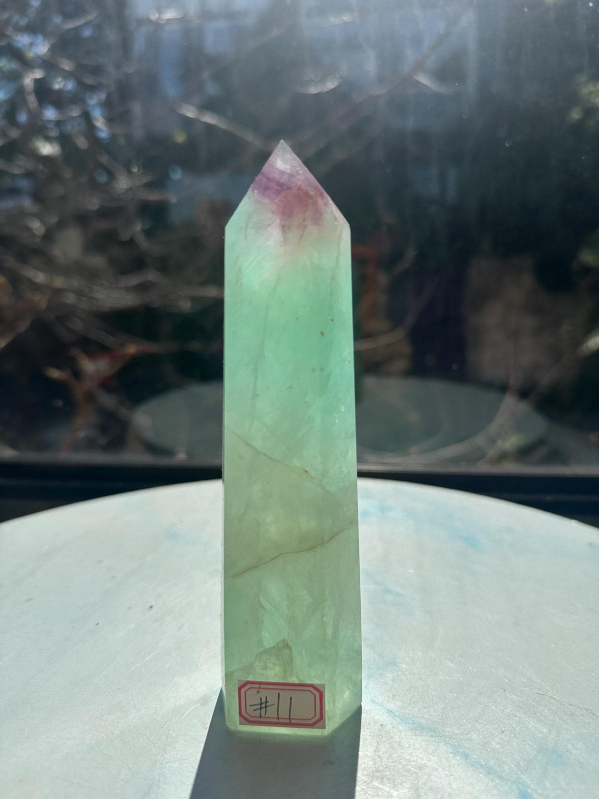 Exact 461g 16cm Watermelon Fluorite tower #11 — view 3