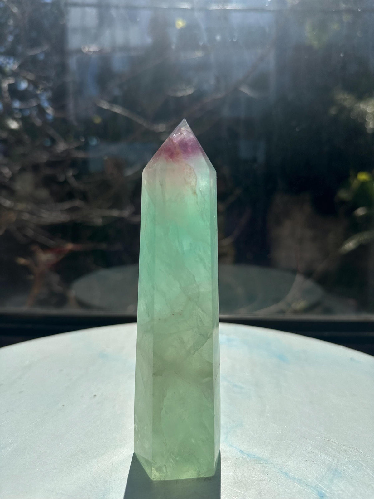 Exact 461g 16cm Watermelon Fluorite tower #11 — view 5