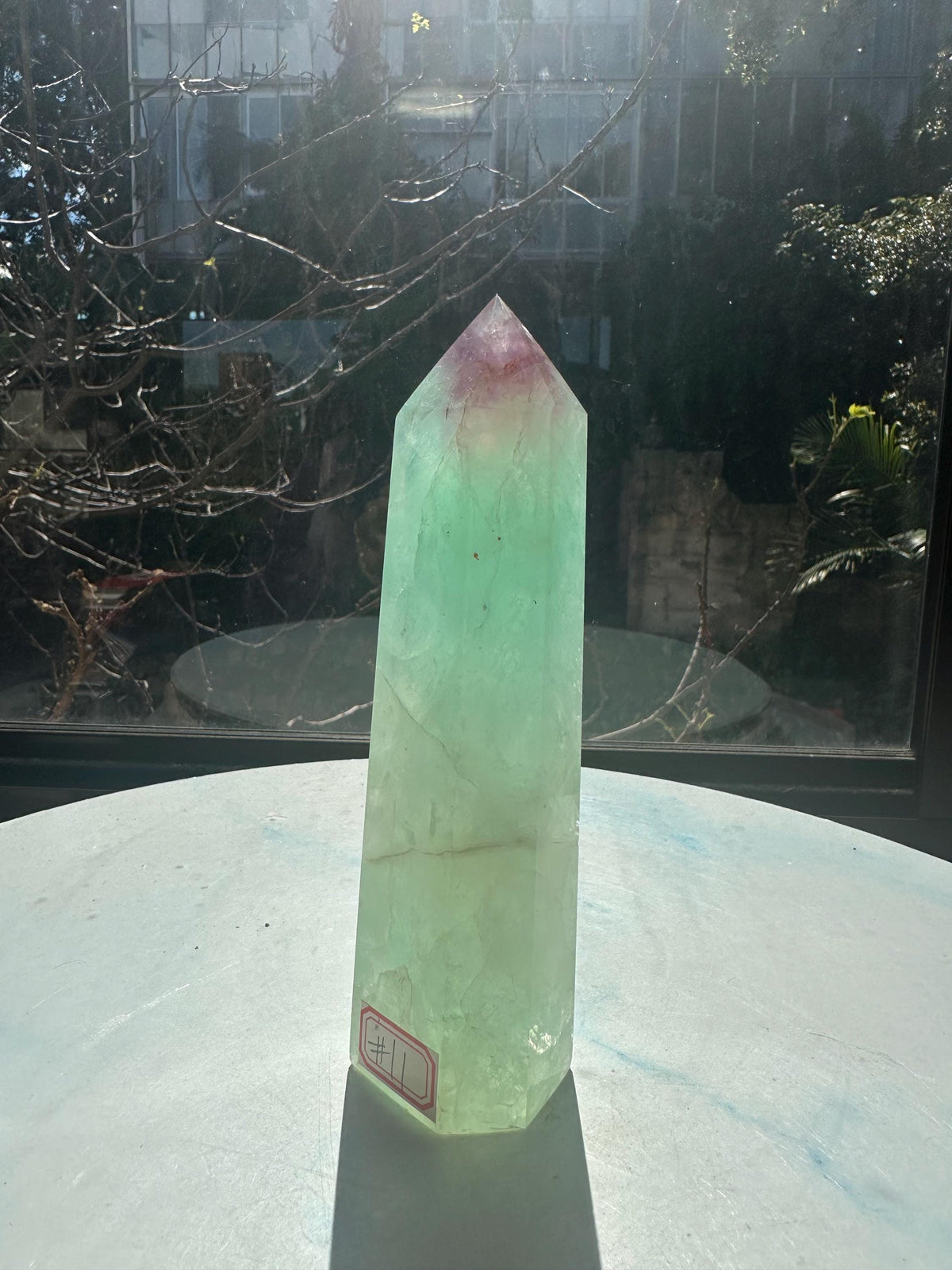 Exact 461g 16cm Watermelon Fluorite tower #11 — view 7