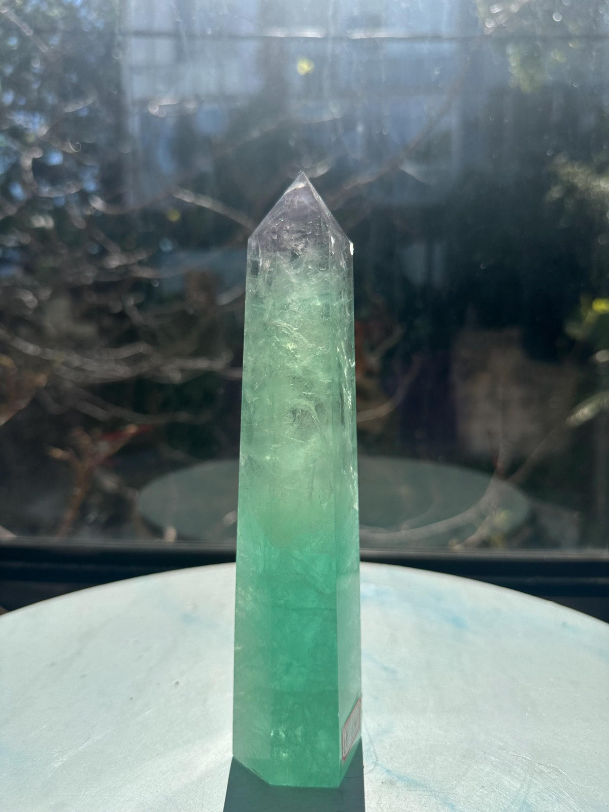 Exact 723g 20cm Watermelon Fluorite tower #14 — view 3