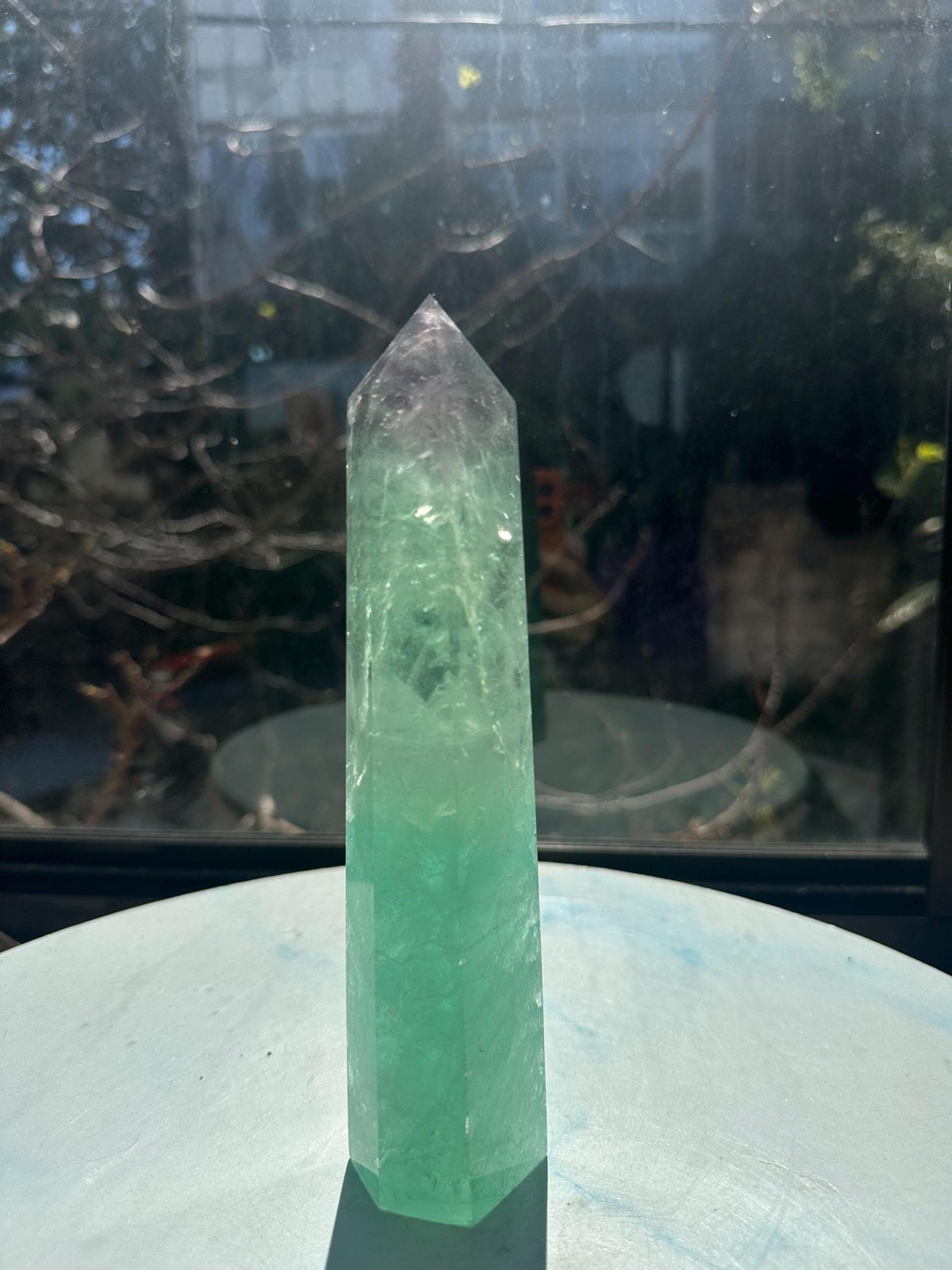 Exact 723g 20cm Watermelon Fluorite tower #14 — view 5