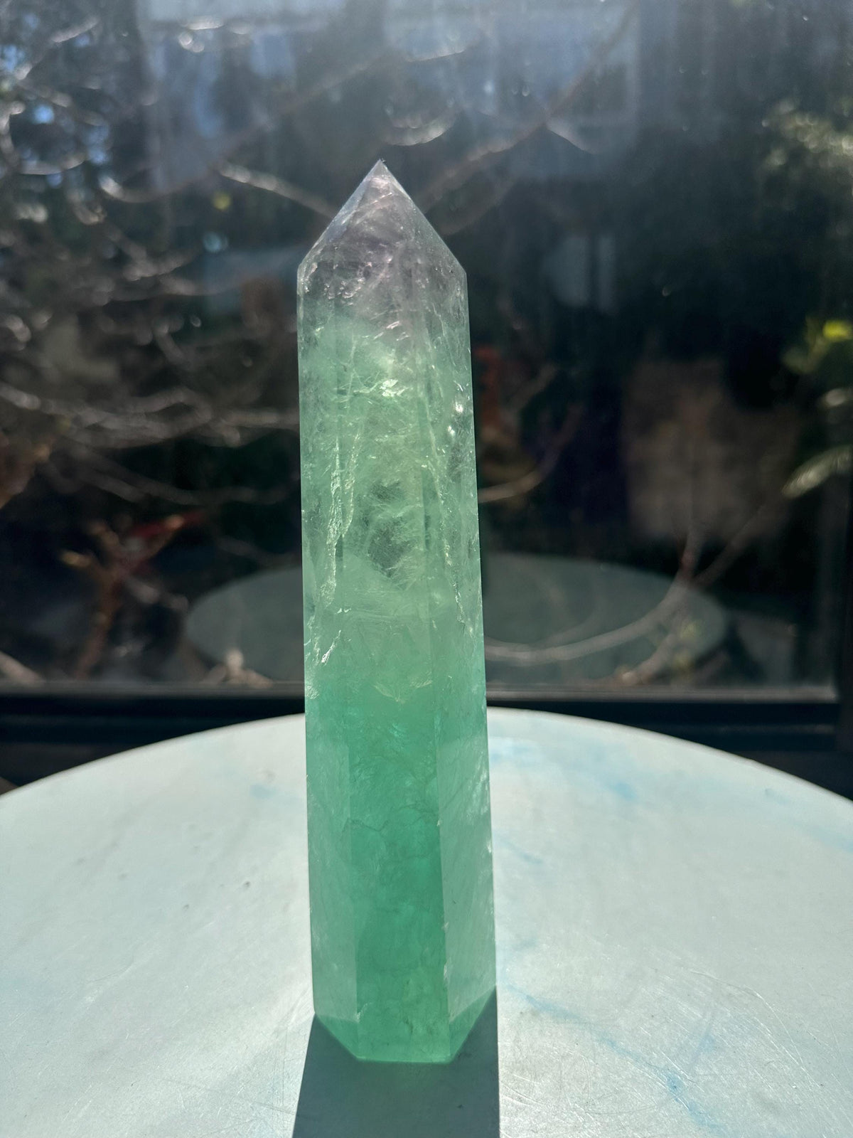 Exact 723g 20cm Watermelon Fluorite tower #14 — view 6