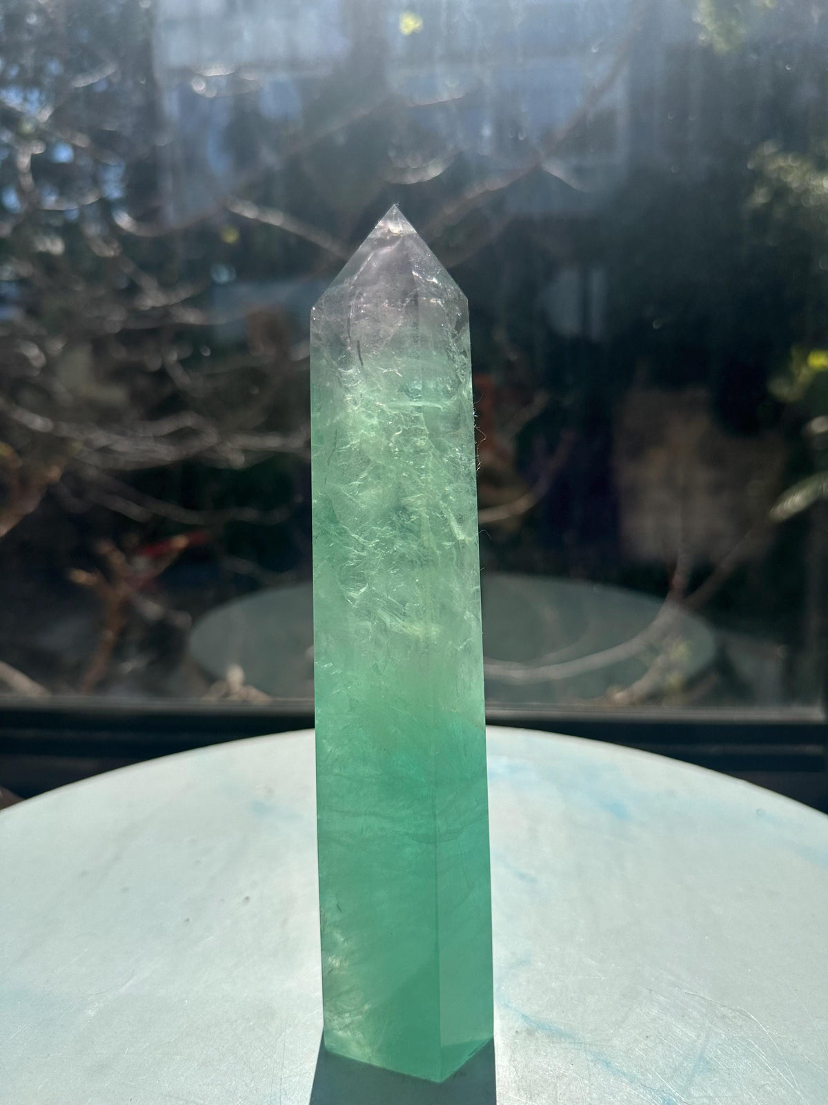 Exact 723g 20cm Watermelon Fluorite tower #14 — view 7