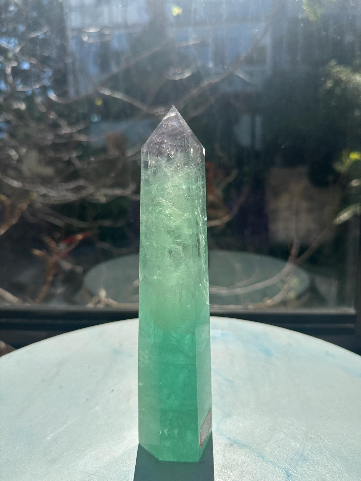 Exact 723g 20cm Watermelon Fluorite tower #14 — view 8