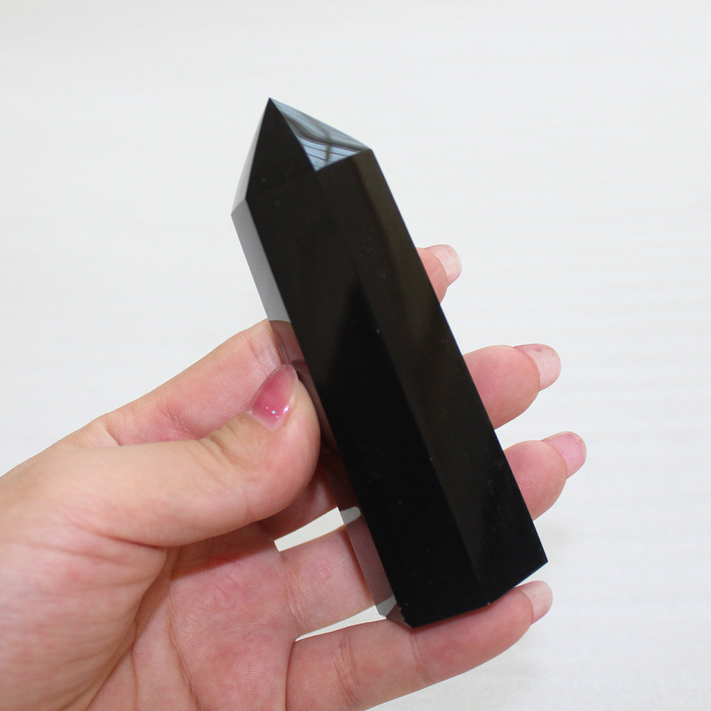 Black Obsidian Tower | Polished Black Crystal Point 10cm