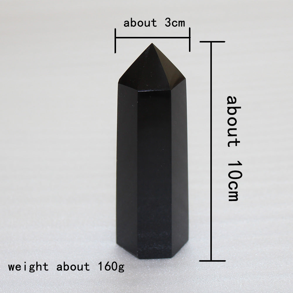 Adoptez la guérison protectrice avec la tour d'énergie en obsidienne noire 10 cm x 3 cm.