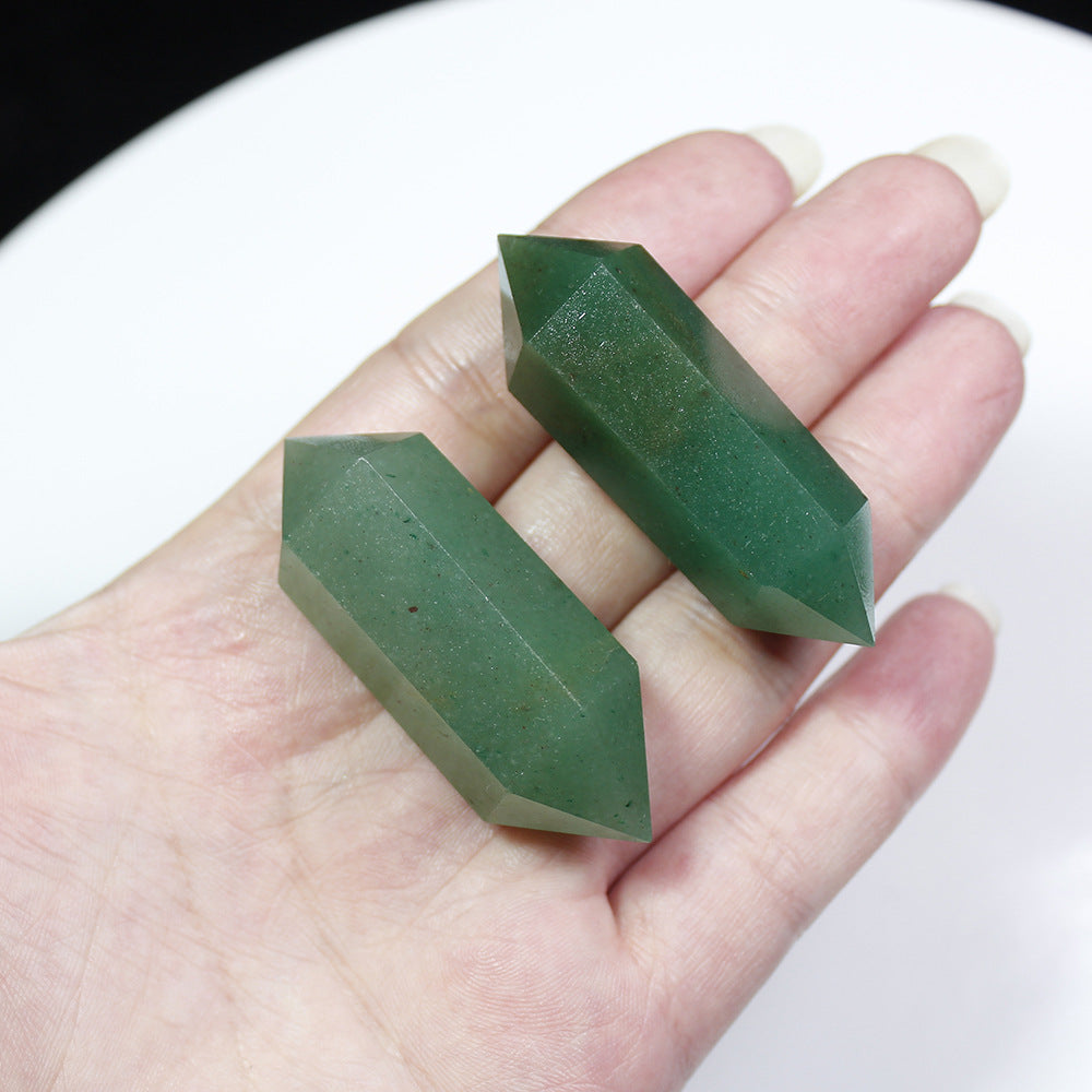 Double Terminated Point Green Aventurine Crystal for Luck and Prosperity