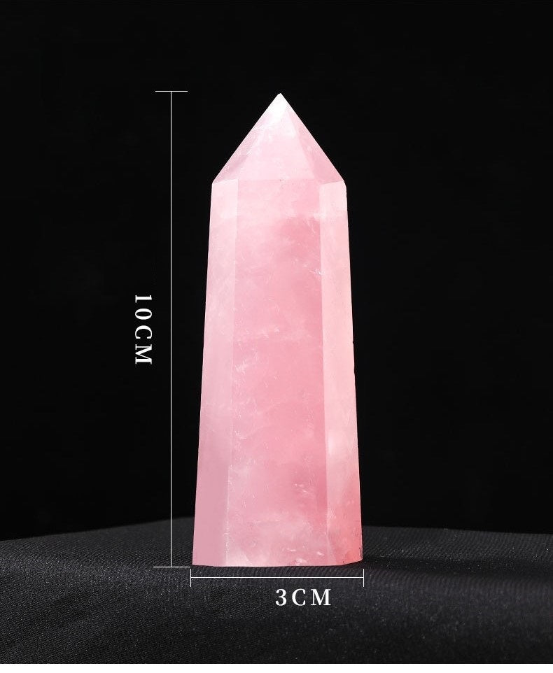 Natural Rose Quartz Tower | 10cm Pink Crystal Point