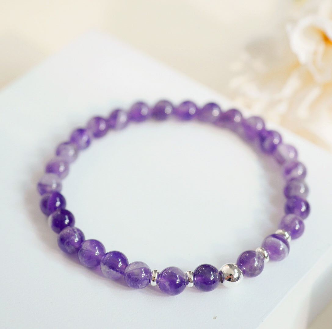 Chevron Amethyst Bead Bracelet, Gold-Filled or Sterling Silver – alternate view 3