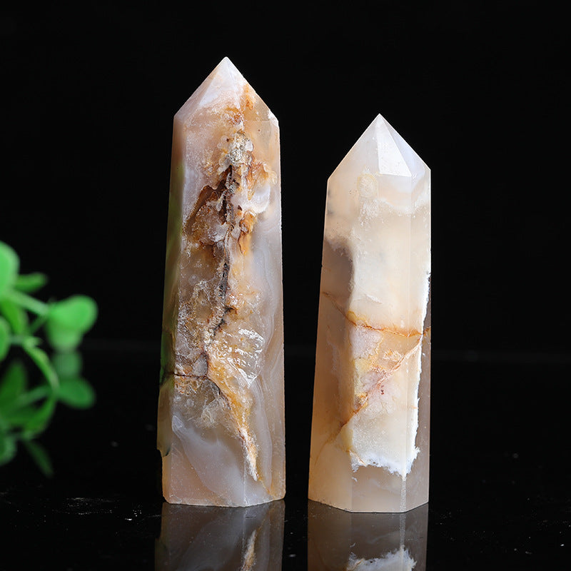 Flower Agate Tower | Natural Crystal Point