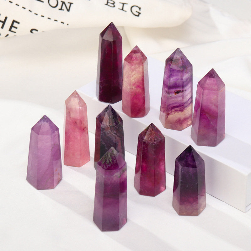 Purple Fluorite Tower – Natural Deep Violet Crystal Point 6–7cm product photo 1