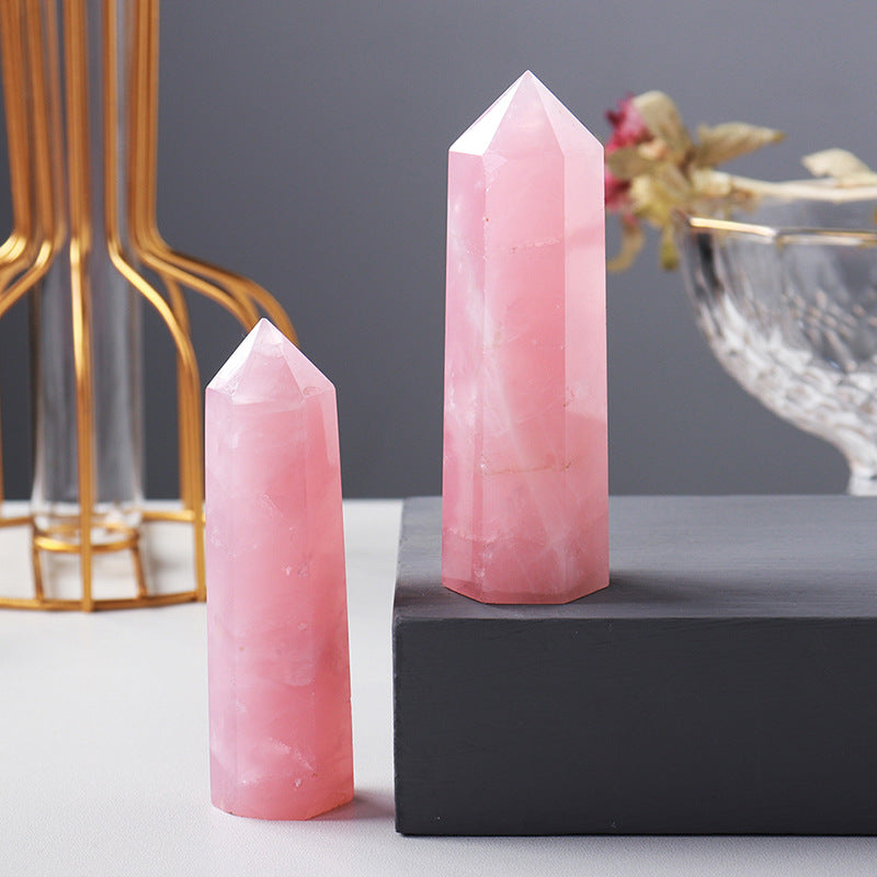 Rose Quartz Tower – Natural Pink Crystal Point 5–7cm product photo 2
