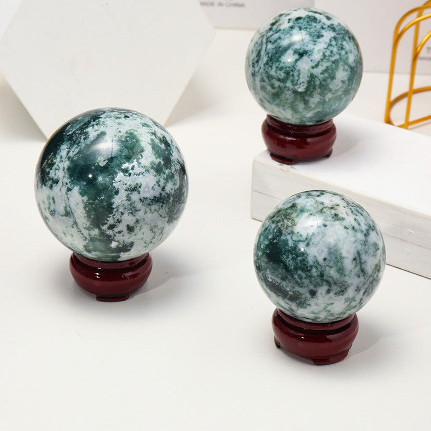 Moss Agate Sphere | Natural Crystal Ball