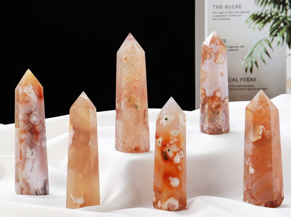 Flower Agate Tower | Natural Crystal Point