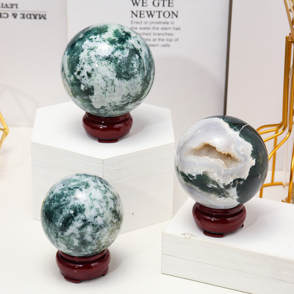Moss Agate Sphere | Natural Crystal Ball